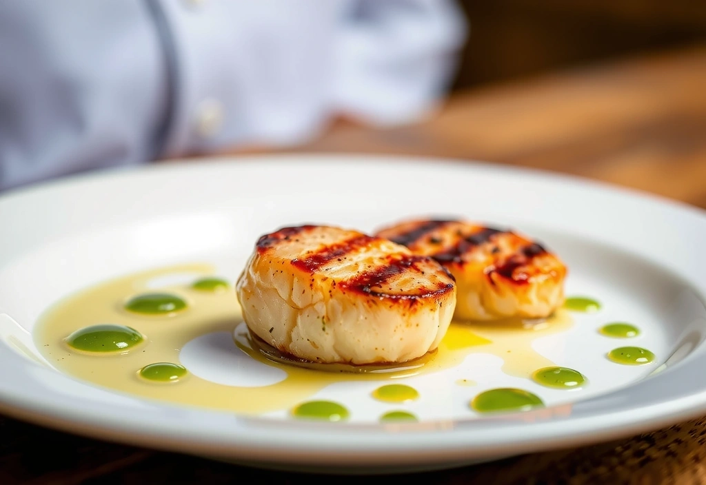 Stekt kammussla med örtsmör